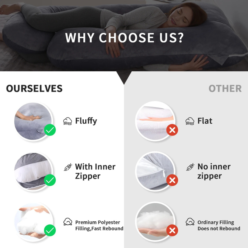 SpineRelief™ Ergonomic Cloud-Sleep Body Pillow